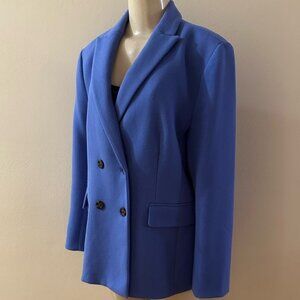 Ann Taylor Women's Cobalt Blue Double-Breasted Blazer Size 12.